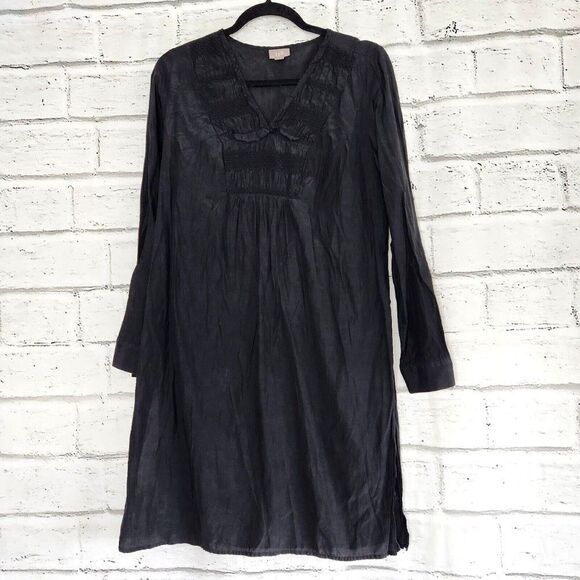 J. Jill Women's Long-Sleeved Solid Black Semi Sheer Women's Cover Up Tunic Small - Picture 1 of 11
